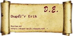 Dugár Erik névjegykártya