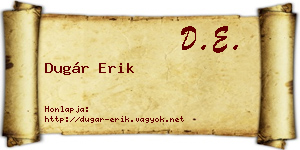 Dugár Erik névjegykártya